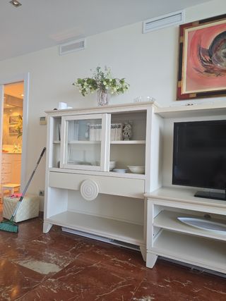 Mueble TV modular blanco beige