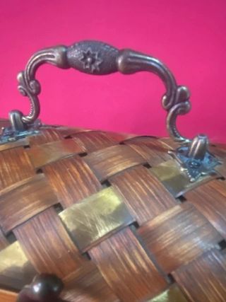 Caja cofre vintage madera mimbre