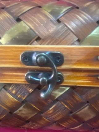 Caja cofre vintage madera mimbre