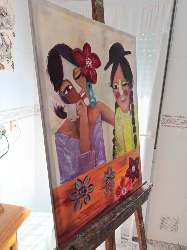 Cuadro abstracto grande.