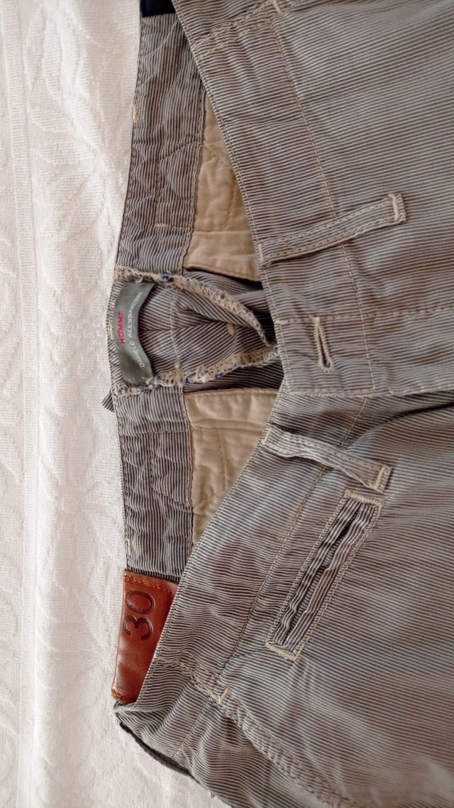 Pantaloni Uomo Beige & Grigio