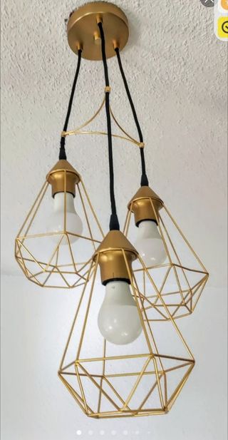 Lampara techo Ikea dorada vintage