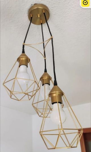 Lampara techo Ikea dorada vintage