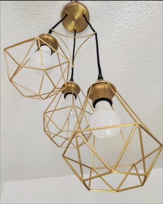 Lampara techo Ikea dorada vintage