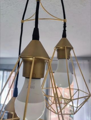Lampara techo Ikea dorada vintage