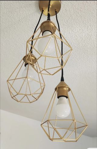Lampara techo Ikea dorada vintage