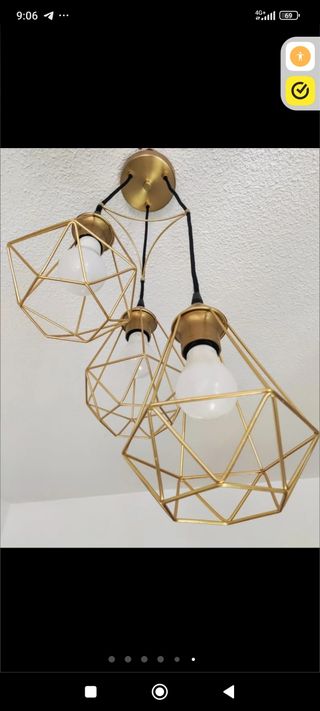 Lampara techo Ikea dorada vintage