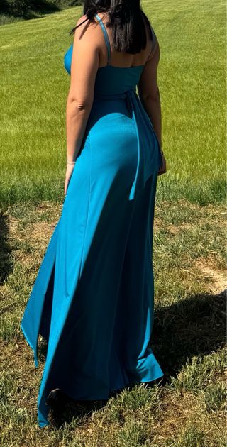 Vestido largo turquesa - Fiesta