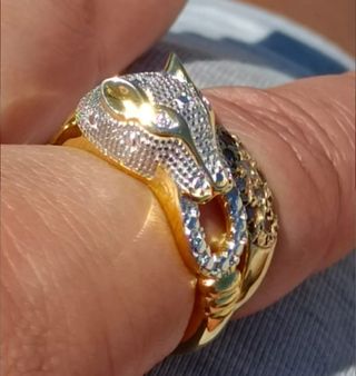 Anillo de plata 925 laminado oro 18k 