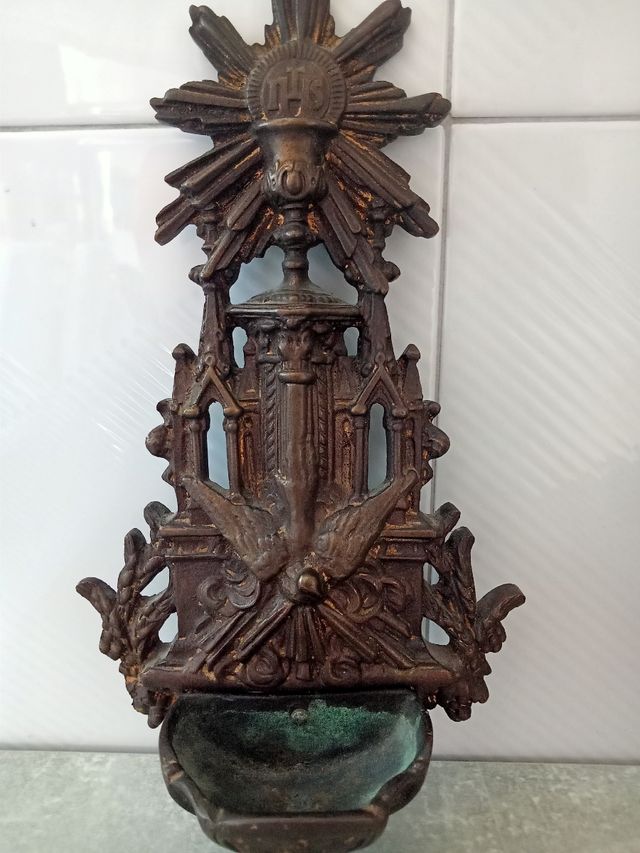 Coppia Acquasantiere in bronzo