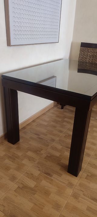 Mesa comedor madera - cristal