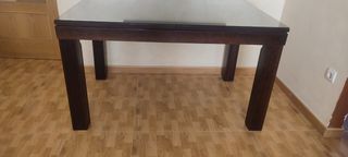 Mesa comedor madera - cristal