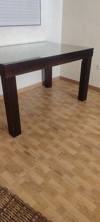 Mesa comedor madera - cristal