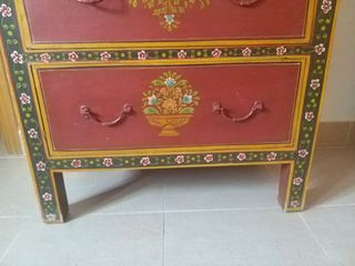 Cómoda 4 cajones madera - Rojo