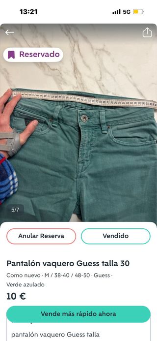 Vaqueros Guess amarillos, talla 30.