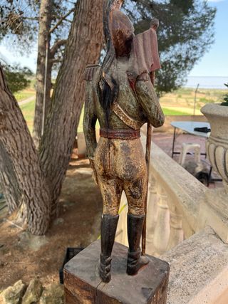 Escultura militar madera antigua