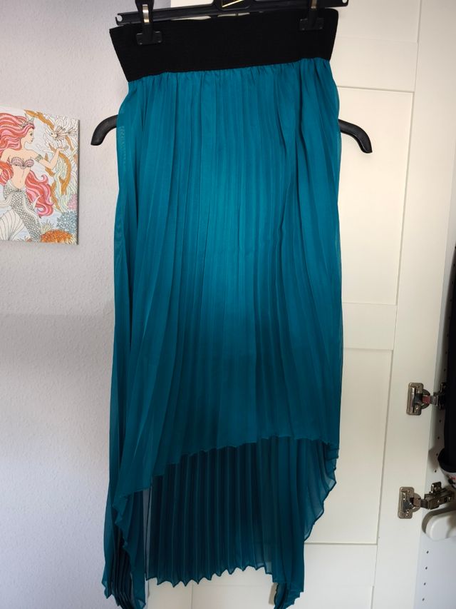 Falda plisada turquesa - Talla única