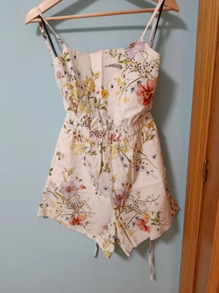 Peto corto blanco - floral