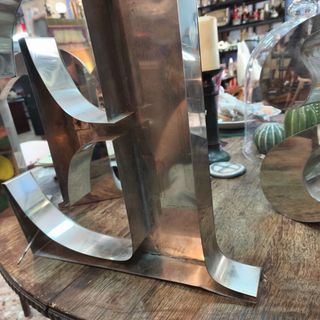 Letras corpóreas grandes acero níquel