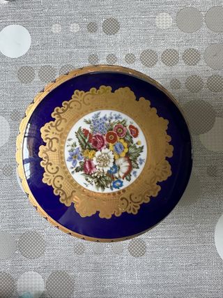 Scatola Portagioie Ceramica Blu Oro