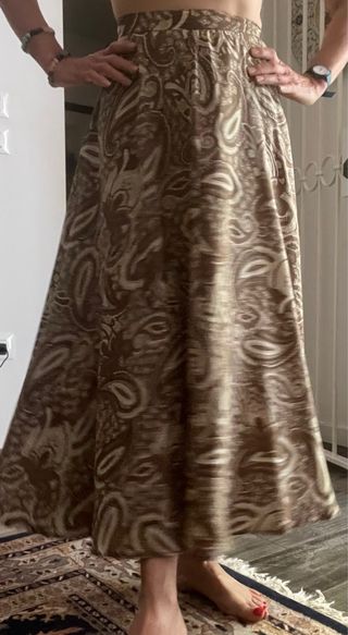 Gonna midi in seta stampa paisley