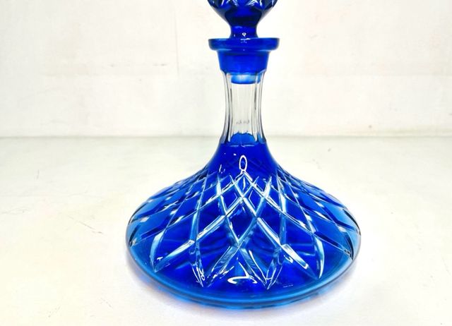 Licorera Royal Blue Diamond by Bohemia Glass 70’s