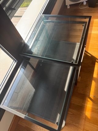 Mesas nido cristal negro - 2 uds