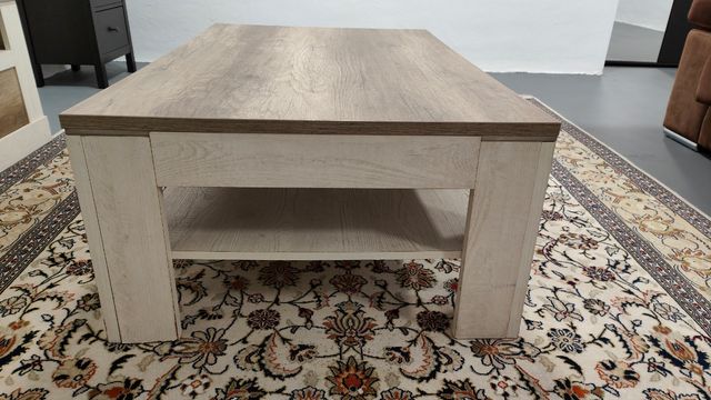 Mesa centro y mueble TV - Madera blanco/marrón