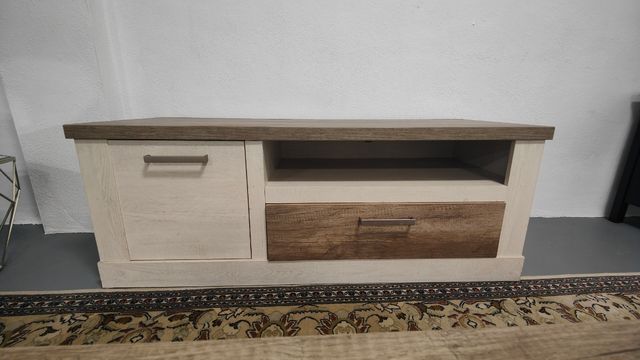 Mesa centro y mueble TV - Madera blanco/marrón