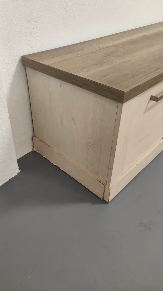 Mesa centro y mueble TV - Madera blanco/marrón
