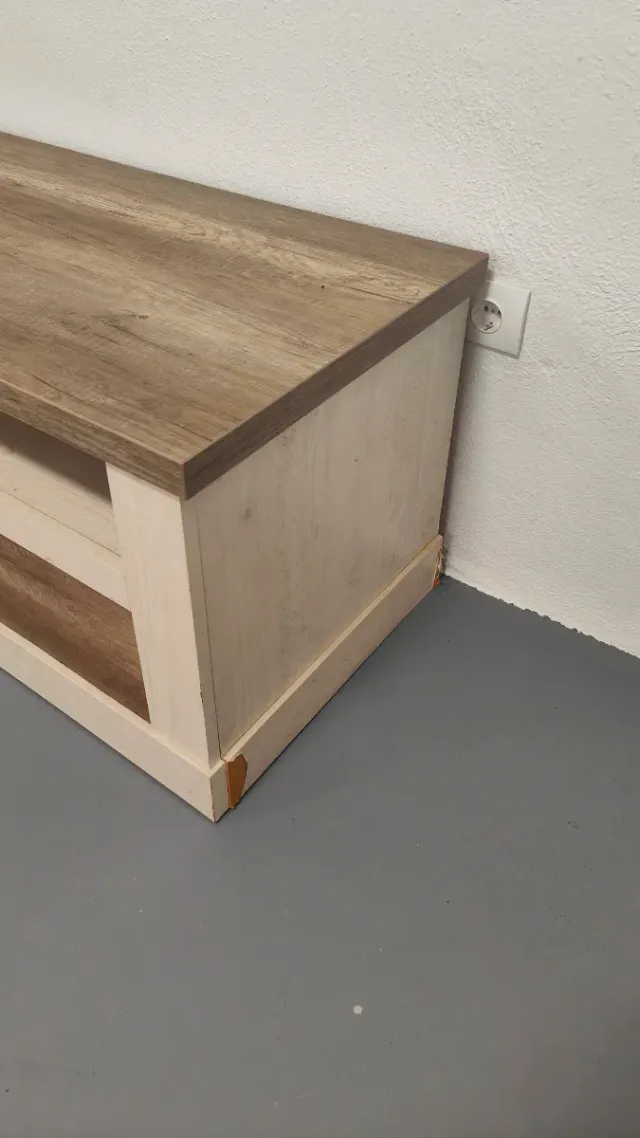 Mesa centro y mueble TV - Madera blanco/marrón