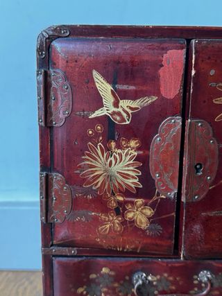 antiguo joyero japonés lacado