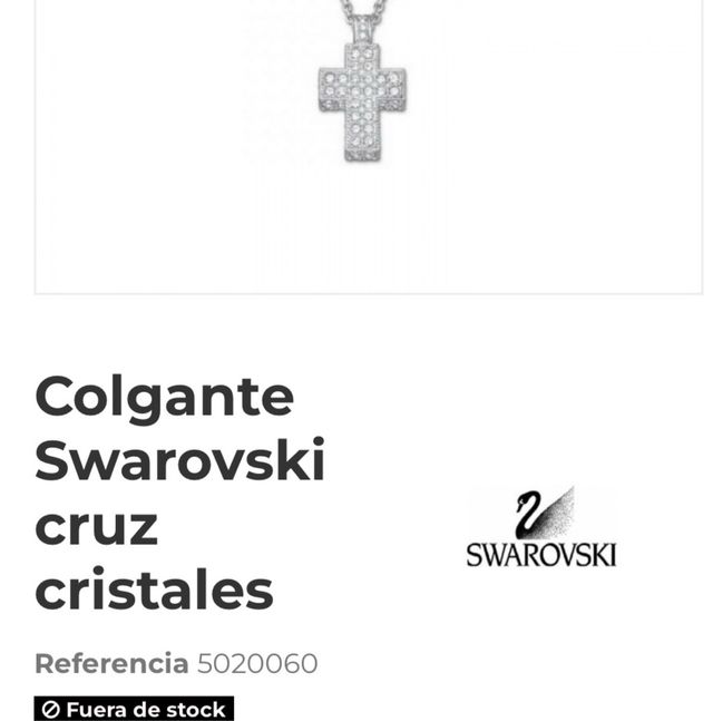 Colgante Swarovski cruz Italiana