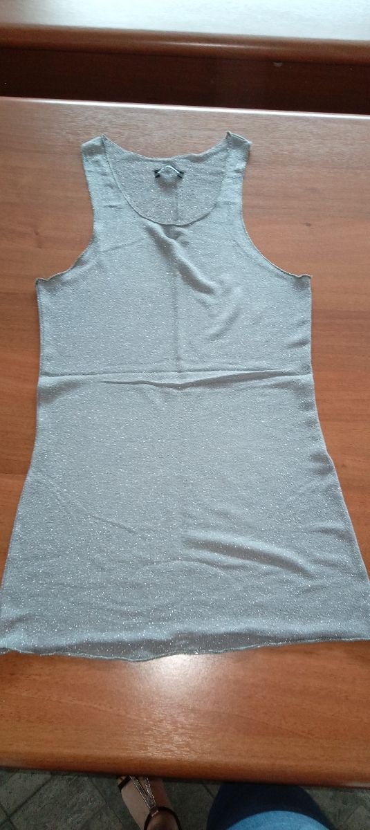 Canottiera Mixeri verde argentato Tg M