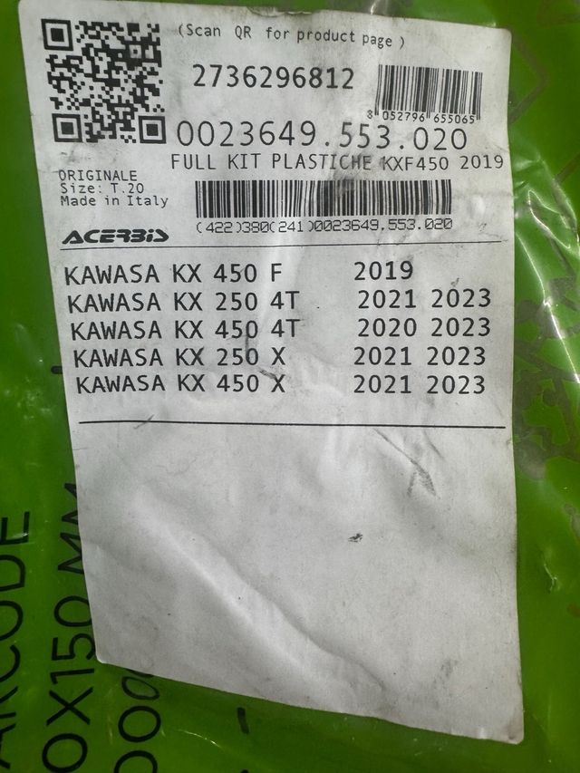 Kit Plástico Kawasaki KX450 2019/2023