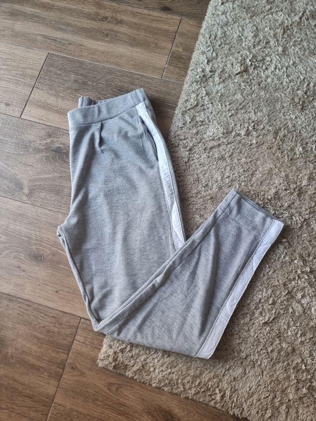 Chándal gris mujer c/raya blanca