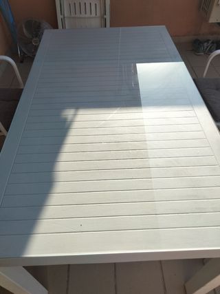 Mesa jardín PVC cristal 140x80cm