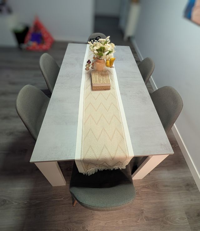6 sillas comedor grises - madera