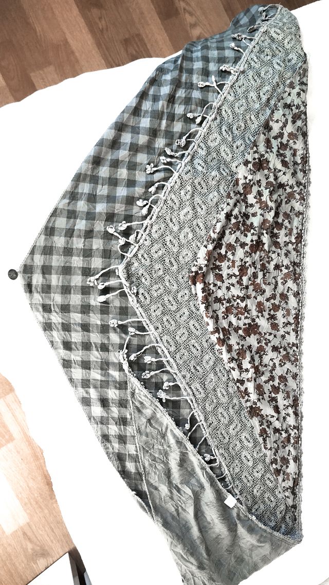 Pañuelo multicolor - Gris y marrón