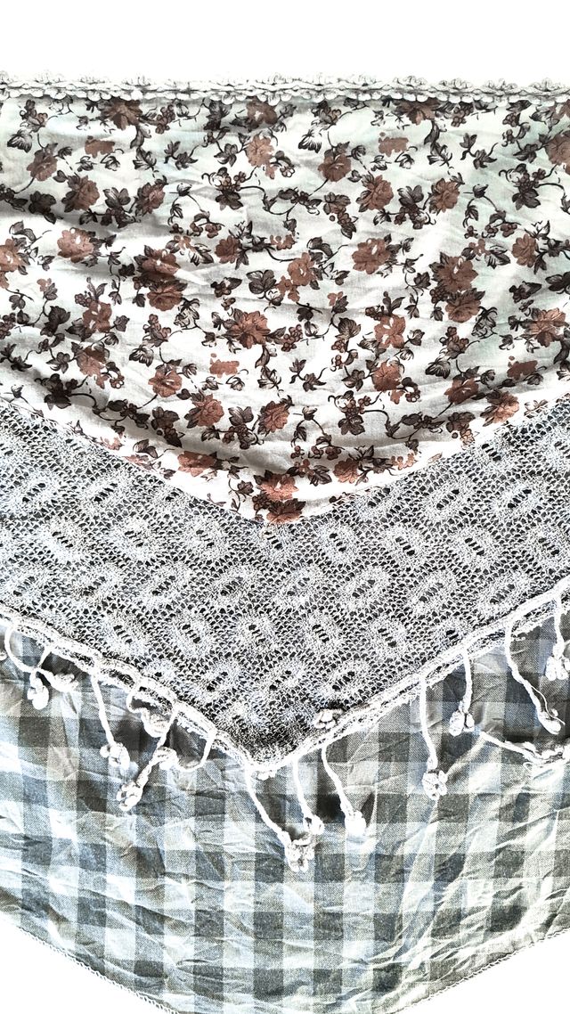 Pañuelo multicolor - Gris y marrón