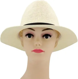 Sombrero Paja Panamá Crema Unisex Talla 58-59CM