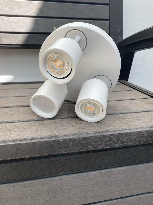 Plafón 3 luces GU10 blanco