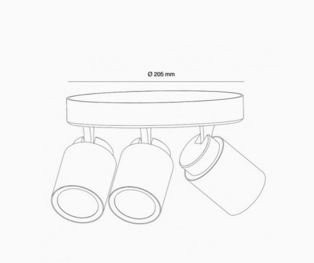 Plafón 3 luces GU10 blanco