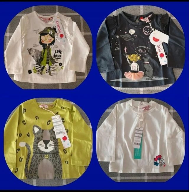 Lote 4 Camisetas Bóboli. T6M