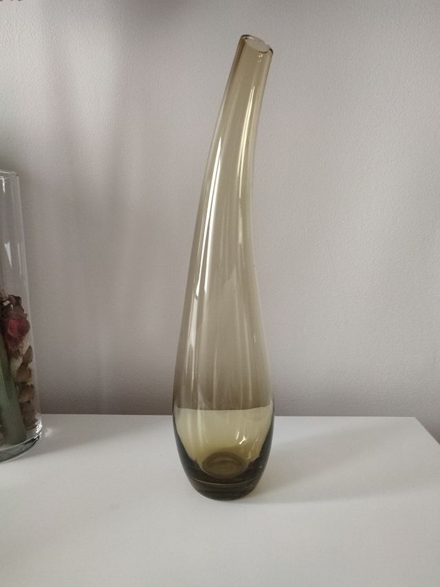 Jarrón vidrio ámbar