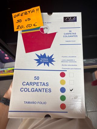50 Carpetas Colgantes Folio Azules