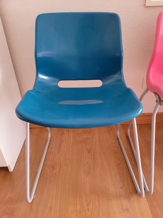 2 sillas escritorio infantiles - rosa y azul
