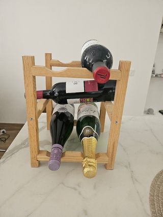 Soporte madera 6 botellas