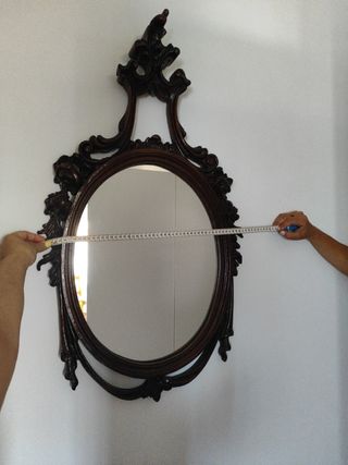 Espejo antiguo ovalado madera