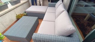 Conjunto jardín ratán 3 piezas